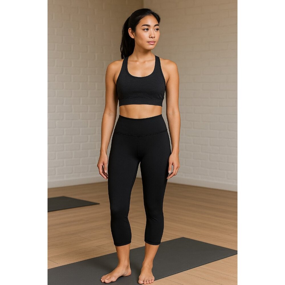 Yogalicious Lux Black Crop Leggings Women’s Small High Rise Stretch Yoga Pants